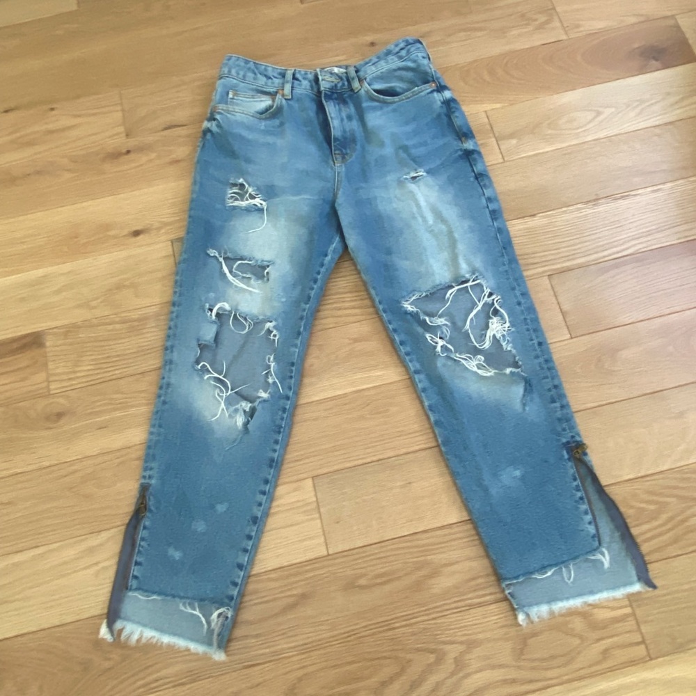 Zara ripped crop jeans - zip ankle